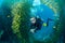 Scuba diver and fish in Thailand
