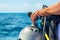 Scuba Diver Hand on Tank Closeup