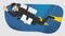 Scuba diver illustration simple flat style