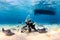 SCUBA Diver playing with Stingrays