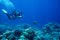 Scuba diver takes Underwater photo