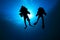 Scuba Divers silhouetted