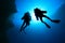 Scuba Divers silhouetted