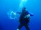 Scuba-divers swim in underwater