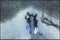 Scuba divers underwater in love and friendship