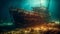 Scuba diving adventure explores sunken shipwreck mystery generated by AI