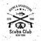 Scuba diving club and spearfishing vector emblem