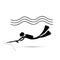 Scuba diving icon with harpoon gun