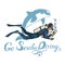 Scuba diving logo. Diver with scuba .
