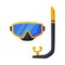 Scuba Diving Mask, Summer Vacation Accessory, Traveling and Tourism Vector Illustration on White Background