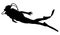 Scuba diving silhouette vector.