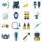 Scuba Diving and Snorkeling Icons