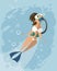 Scuba diving woman