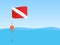 Scuba Flag Floating, Illustration