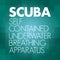 SCUBA - Self-Contained Underwater Breathing Apparatus acronym, concept background