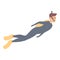 Scuba swimmer icon cartoon vector. Sea diver