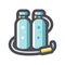 Scuba tanks oxygen cylinders Vector icon Cartoon illustration
