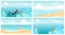 Scubadiving flat vector illustrations set