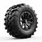 Sculpted Black Atv Tire On White Background - Off Road Wheel Design