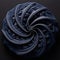 Sculpted Forms: A Dark Blue Spiral Of Woven Textiles