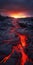 Sculpted Lava Flow At Sunset In Hawaii: A Stunning Artistic Interpretation