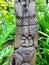 Sculpted Melanesian tiki totem in the Ile des Pins (Isle of Pines)