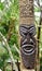 Sculpted Melanesian tiki totem in the Ile des Pins (Isle of Pines)