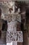Sculpted pillar head in Jambulingeshwara temple, Pattadakal, Bagalakote, Karnataka, India