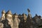 Sculpted tufa in Turkey`s Cappadocia region