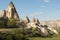 Sculpted tufa in Turkey`s Cappadocia region