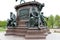 Sculptural details of the pedestal of Bronze equestrian statue of Friedrich Franz II, Schwerin, Germany