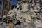 Sculptural details in the Piazza del Pantheon, in Rome, Italy