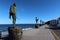 Sculptural ensemble of the Menceyes or Guanche Kings made in 1993 by the sculptor JosÃ© Abad in Candelaria, Tenerife, Spain