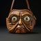 Sculptural Expression Bag With Old Faced Head And Glasses