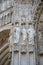 Sculptural figures on the facade of the Rouen Cathedral