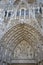 Sculptural figures on the facade of the Rouen Cathedral