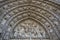 Sculptural figures on the facade of the Rouen Cathedral