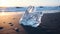 Sculptural Ice On Beach: Vray Tracing, Unreal Engine, 8k Resolution