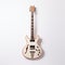 Sculptural Precision: White Electric Guitar With Wood Neck