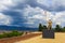 Sculpture against dramatic sky Forte di Belvedere Florence Italy