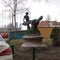 Sculpture of ballerinas in the courtyard of a residential building on Berezhkovskaya embankment in Moscow