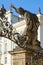 Sculpture Battle of Titans 1850 on gates of Giants Titans in Prague Castle, Czech Republic