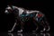 Sculpture of black panther on a clean background., Wildlife Animals, Arts