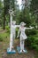 Sculpture of a boy and a girl with a pigeon, Russia.