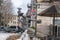 Sculpture of a boy with two hats on white bridge. One of most popular tourist attraction in Kutaisi