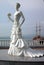 Sculpture of the bride against the sea