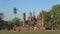 Sculpture of Buddha on the ruins of the Buddhist temple Wat Chana Songkram. Sukhothai