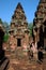 Sculpture carving ancient ruins antique building Prasat Banteay Srei or Banteay Srey temple of Angkor Wat for Cambodian people