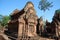 Sculpture carving ancient ruins antique building Prasat Banteay Srei or Banteay Srey temple of Angkor Wat for Cambodian people