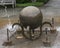 Sculpture at center of Toad Corner Fountain at the Dallas Arboretum